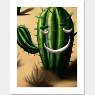 Laughing cactus in the desert Posters and Art